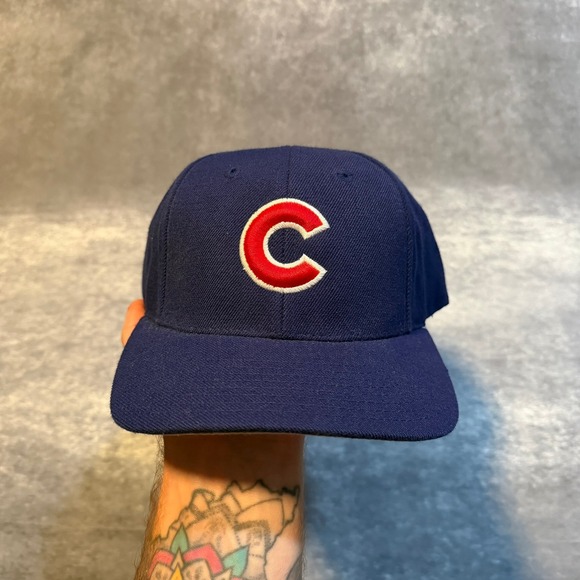 Puma Other - Vintage Puma MLB Chicago Cubs Snapback Hat Mens Navy Blue Red Logo Baseball Cap